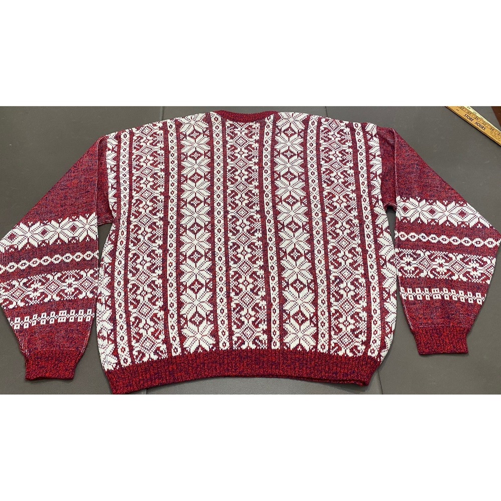 LE TIGRE Sweater Pullover Crew Neck Nordic‎ Holiday Acrylic USA XXL AOP Vintage - Picture 6 of 7